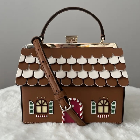 NWT Kate Spade Gingerbread House Top Handle Crossbody Bag Novelty Christmas Gift - Picture 9 of 12